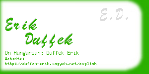 erik duffek business card